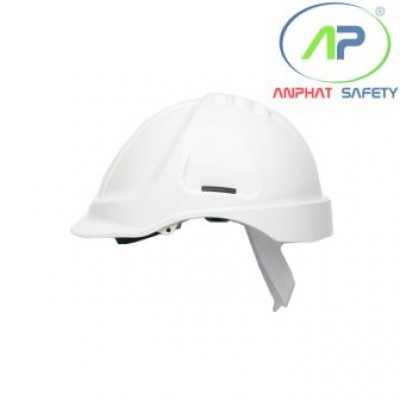 Nón BHLĐ Protector màu trắng, nhựa A.B.S, Núm vặn, có lỗ thoáng khí và dây quai 